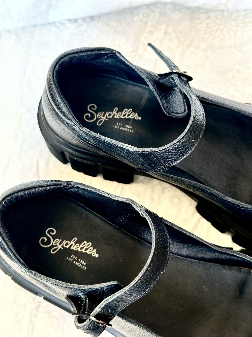 Seychelles Black Chunky Platform Mary Jane Shoes Urban Outfitters Coquette - Picture 3 of 4